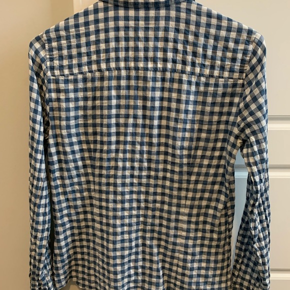 Seersuckered GINGHAM cotton button up shirt - Picture 2 of 4
